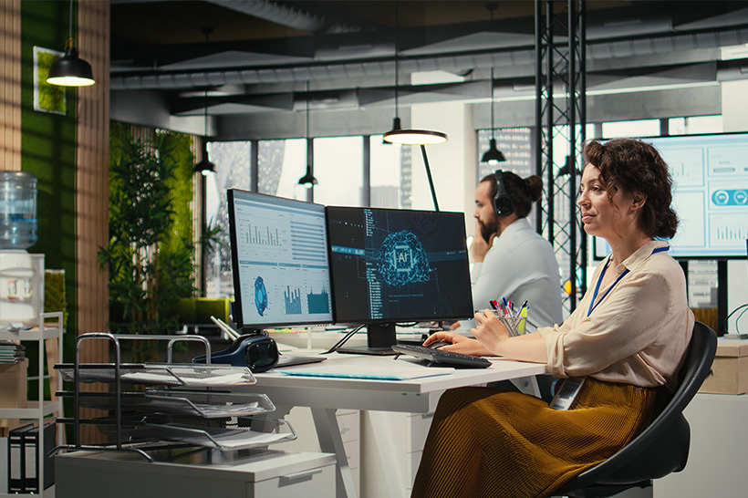 HR professional using AI